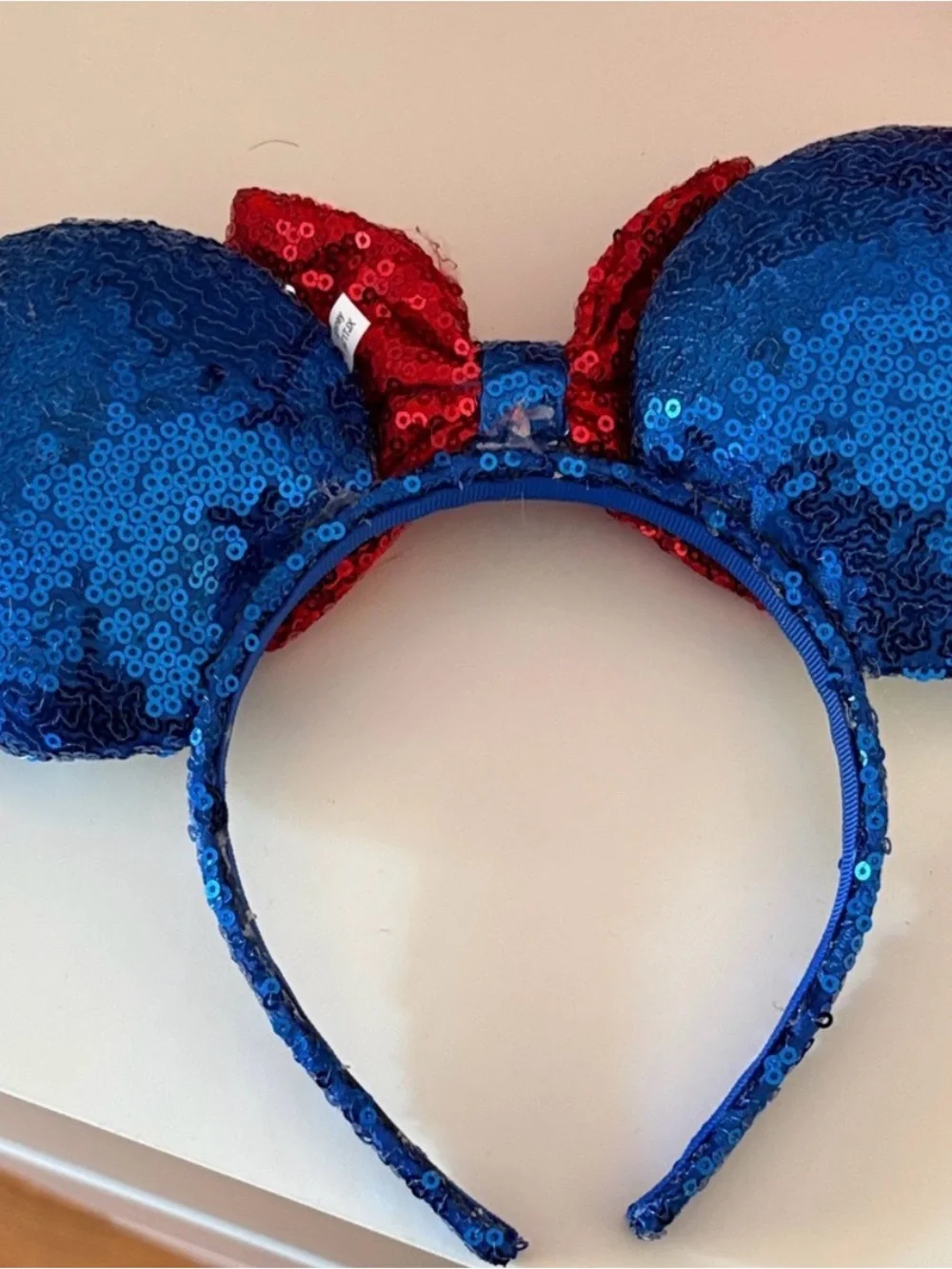 Disney Sequin Minnie Ears Headband in Blue and Red